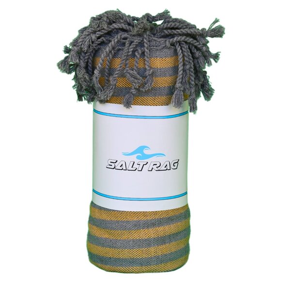 Salt Rag Beach Towel - "Yellow Lagoon Rag" [Sand Free Turkish Beach Towel] - Picture 1 of 4